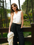 Duo V-Neck Sleeveless Vegan Silk® Blouse