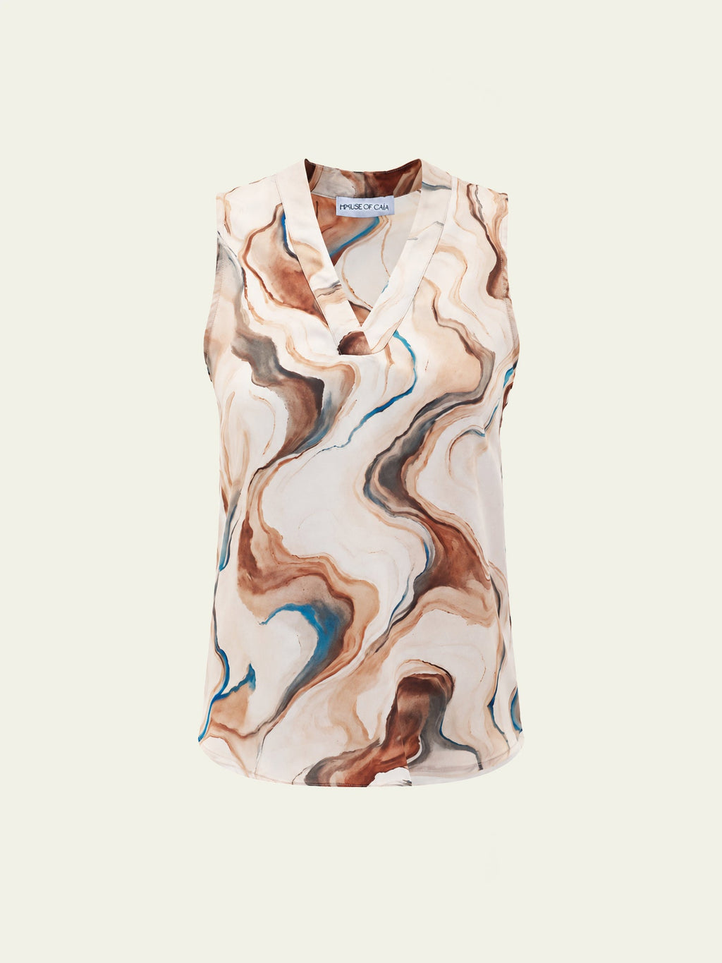Duo V-Neck Sleeveless Vegan Silk® Blouse