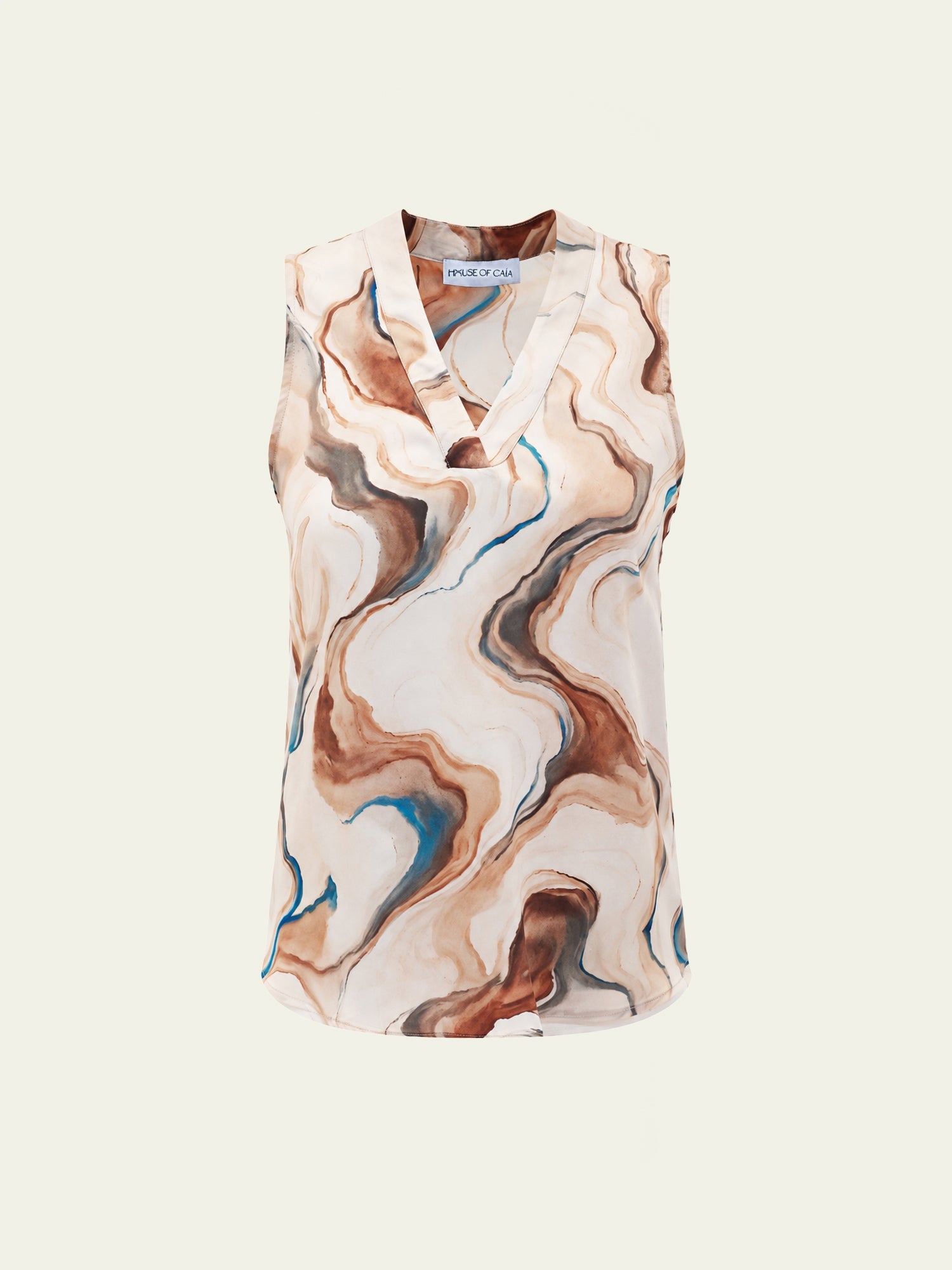 Duo V-Neck Sleeveless Vegan Silk® Blouse
