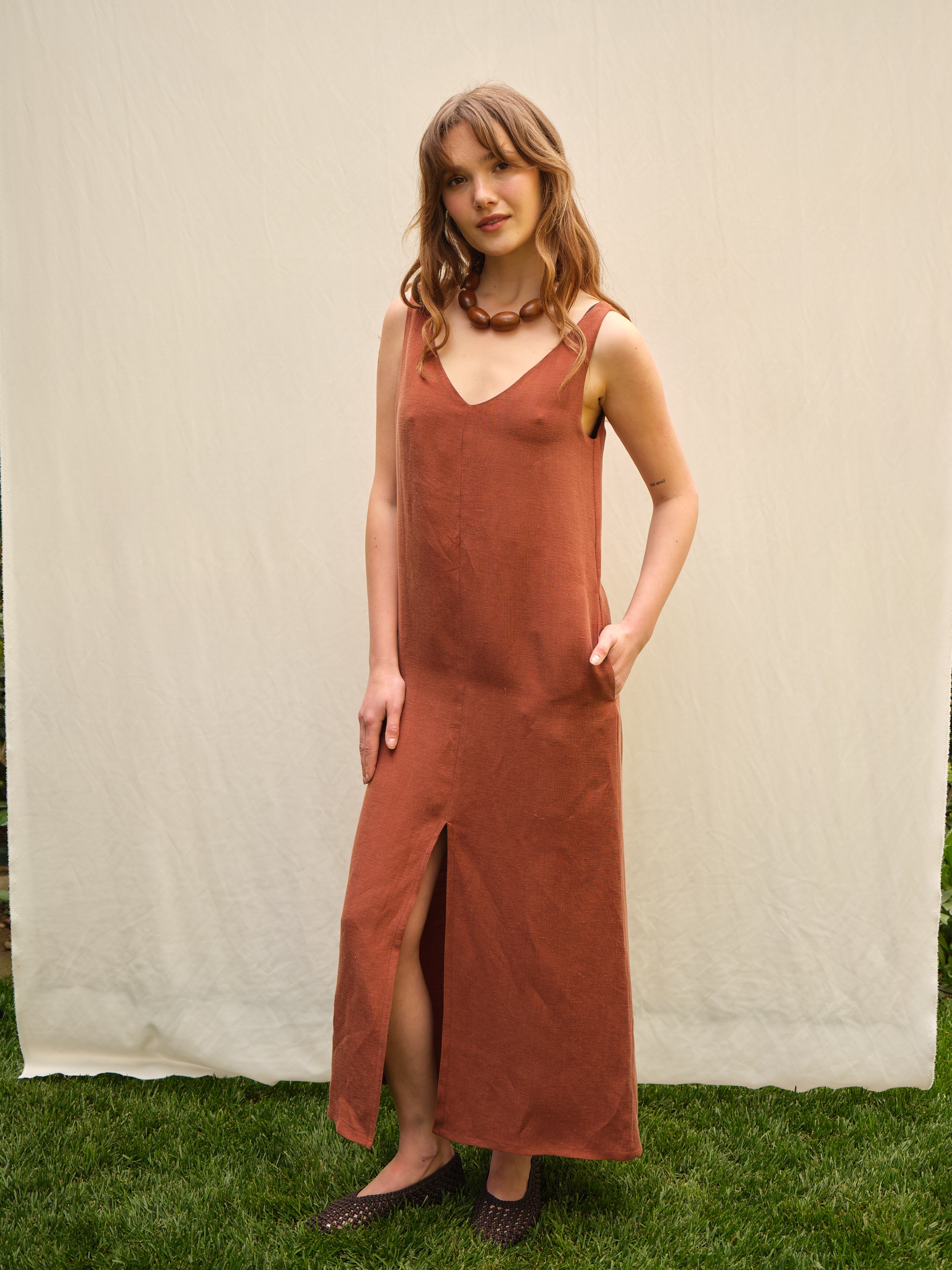Sirocco Cupro®-Linen Blend Dress